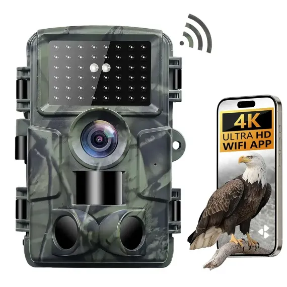 60MP 4K Green Trail Hunting Camera with WIFI Night Vision and IP66 Waterproof