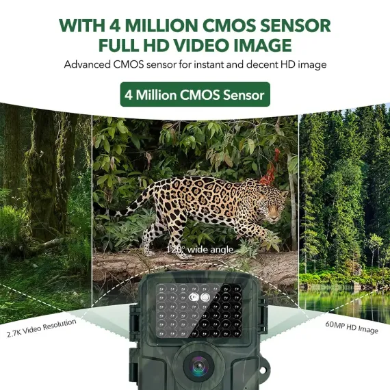 60MP 4K Green Trail Hunting Camera with WIFI Night Vision and IP66 Waterproof image: 1