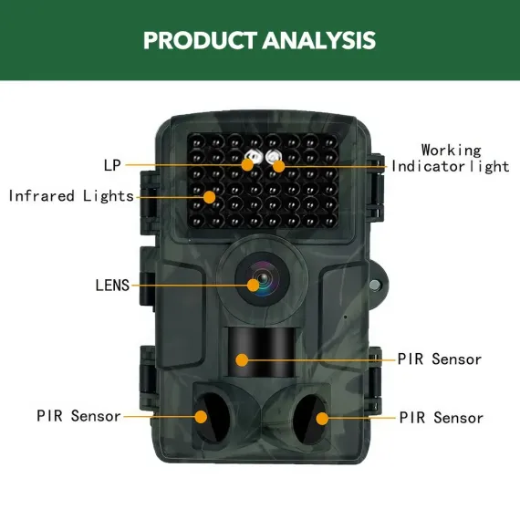 60MP 4K Green Trail Hunting Camera with WIFI Night Vision and IP66 Waterproof image: 7