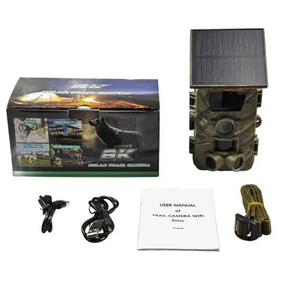 4K 60MP Black Solar Trail Camera with Night Vision and Wi-Fi Connectivity image: 3