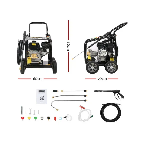 Giantz Petrol High Pressure Cleaner Washer 20M Hose Gurney image: 2