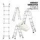 Bullet 4m Folding Aluminium Multipurpose Ladder, w/ Workshelf Platform, Spring Assisted Rapid Safety Lock Adjusters image: 3