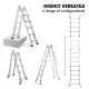 Bullet 5.1m Folding Aluminium Multipurpose Ladder, w/ Workshelf Platform, Spring Assisted Rapid Safety Lock Adjusters image: 3
