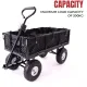 Garden Dump Rolling Mesh Cart with Heavy Duty Steel Frame,10 Inch Pneumatic Tires Maximum Load Capacity of 300 Kg (Black) image: 1
