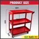 Blue 3-Tier Tool Cart Trolley Toolbox Workshop Garage Storage 150KG Organizer Garage image: 3