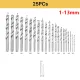 Drill Bits Set Metric Metal Twist High Speed HSS Steel Case 25pcs Coated Tool image: 3