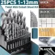 Drill Bits Set Metric Metal Twist High Speed HSS Steel Case 25pcs Coated Tool image: 4