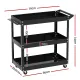 Giantz 3-Tier Tool Cart Trolley Workshop Garage Storage Organizer Black image: 1