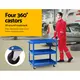 Giantz 3-Tier Tool Cart Trolley Workshop Garage Storage Organizer Blue image: 3