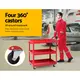 Giantz 3-Tier Tool Cart Trolley Workshop Garage Storage Organizer Red image: 3