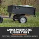 PLANTCRAFT 270kg Capacity Metal Dump Cart Garden Lawn Yard Farm Trolley, Tow Behind Ride on Mower image: 3