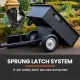 PLANTCRAFT 270kg Capacity Metal Dump Cart Garden Lawn Yard Farm Trolley, Tow Behind Ride on Mower image: 4