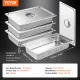 VEVOR 4 Pack Hotel Pans, Full Size Anti-Jam Steam Pan with Lid, 0.8mm Thick Stainless Steel Steam Table Pan, 4-Inch Deep Commercial Table Pan, Catering Storage Food Pan, for Industrial & Scientific image: 6
