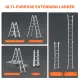 VEVOR Telescoping Ladder A Frame, 13 FT Compact Aluminum Extension Ladder, Multi-Function Portable Collapsible RV Ladder, Telescopic Ladder for Homework Stairs Indoor Outdoor Roof, 330lb Load image: 3
