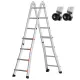 VEVOR Telescoping Ladder A Frame, 13 FT Compact Aluminum Extension Ladder, Multi-Function Portable Collapsible RV Ladder, Telescopic Ladder for Homework Stairs Indoor Outdoor Roof, 330lb Load image: 8