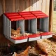 i.Pet Chicken Nesting Box 3 Hole Roll Away Poultry Hen Laying Egg Hutch Red image: 7