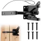 Gate Latch Self Locking Fence Gate Latch Automatic Gate Latch Door Latches with Pull Cable for Wooden Fence Gates Door, Black