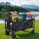 Gardeon Folding Garden Cart Trolley Black, 80kg, Oxford Cloth