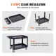 2-Shelf Utility Service Cart, 550 lb, Plastic, 360° Swivel Wheels, Large Lipped Shelf