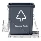 Cefito Pull Out Bin Kitchen Cabinet Slide Garbage Rubbish Bins Basket 40L Grey image: 2
