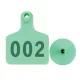 Livestock Ear Tags 6x7cm - Numbered 1-100 - Green