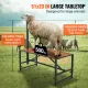 Goat & Sheep Stand, 51x23 inch Livestock Stand, Metal Livestock Milking and Shearing Stand 21" to 33" Adjustable Height, with Headpiece and Nose Loop, 500lbs Loading Weight, Black image: 3