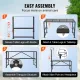 Goat & Sheep Stand, 51x23 inch Livestock Stand, Metal Livestock Milking and Shearing Stand 21" to 33" Adjustable Height, with Headpiece and Nose Loop, 500lbs Loading Weight, Black image: 4