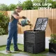 Gardeon 300L Heavy-Duty Black Outdoor Compost Bin with Top Lid & Bottom Door