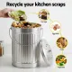 Gardeon 6L Compost Bin Kitchen Countertop Food Waste Caddy Silver