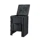 Gardeon 300L Heavy-Duty Black Outdoor Compost Bin with Top Lid & Bottom Door